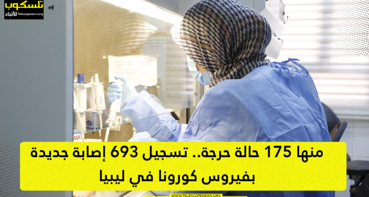 تسجيل 693 إصابة جديدة بفيروس كورونا في ليبيا..منها 175 حالة حرجة
